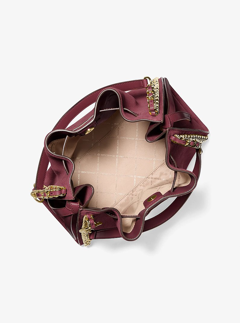 Bolso de hombro Mina grande de ante con cadena in GUINDA | Michael Kors