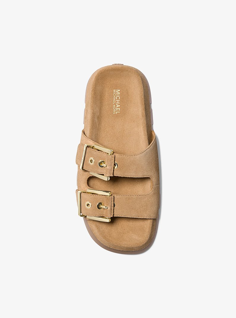 Colby Suede Flat Sandal in CAMEL | Michael Kors