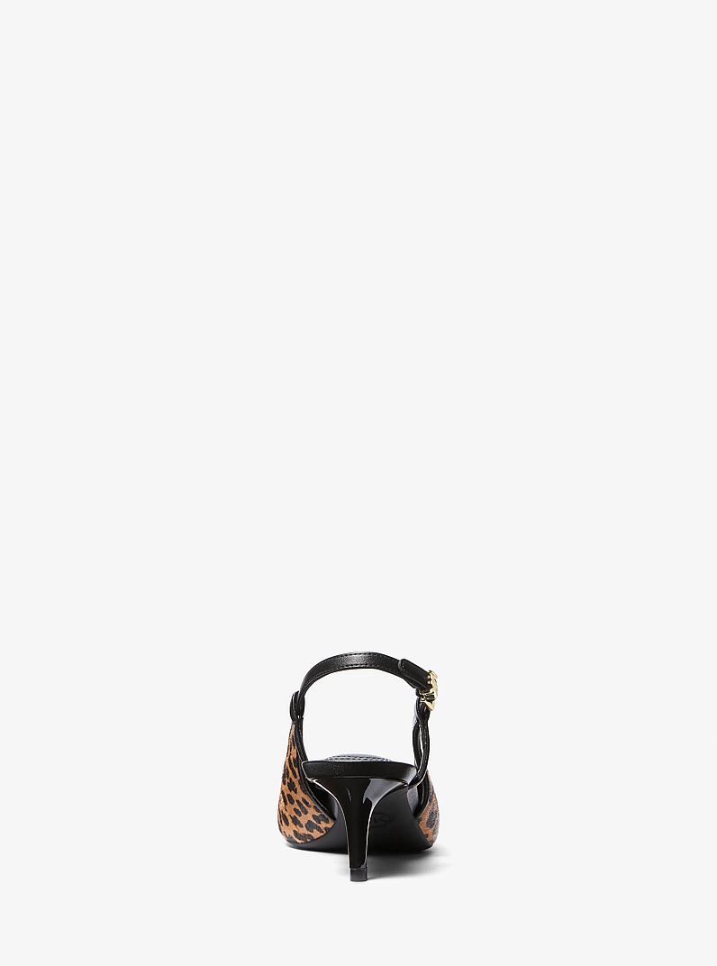 Doreen Leopard Print Calf Hair Slingback Pump in DEER MULTI | Michael Kors