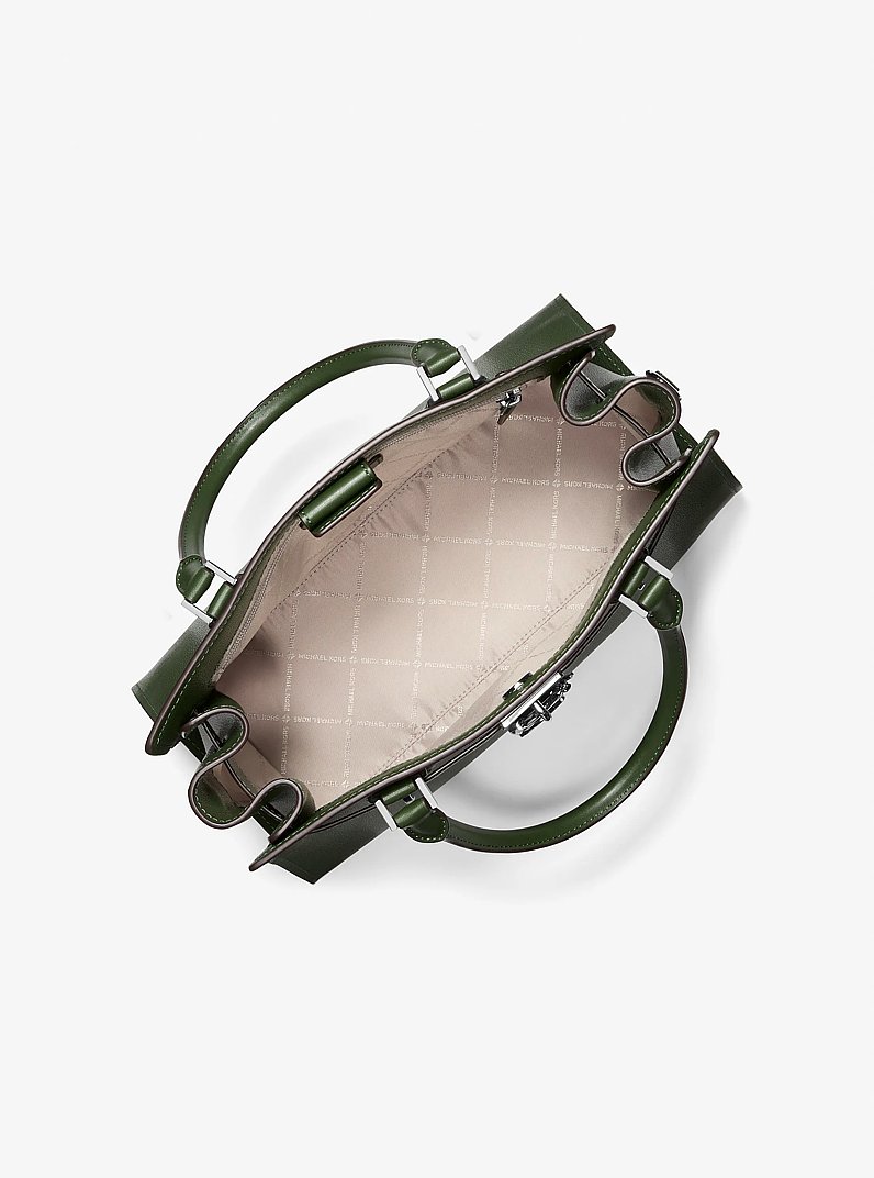 Sac &agrave; main Hamilton de taille moyenne en cuir in VERT AMAZONE | Michael Kors