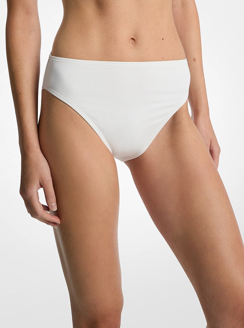 Bas de bikini en nylon extensible in BLANC | Michael Kors