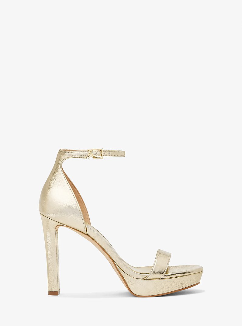 Margot Metallic Platform Sandal in PALE GOLD | Michael Kors