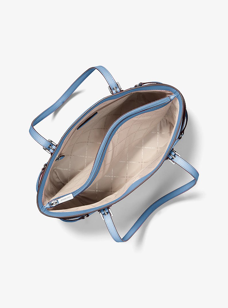 Grand sac fourre-tout Voyager en cuir Saffiano in BLEU CIEL CLAIR | Michael Kors