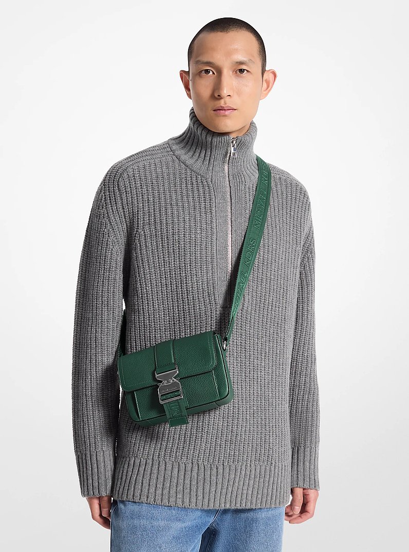 Hudson Pebbled Leather Crossbody Bag in BOSCO | Michael Kors