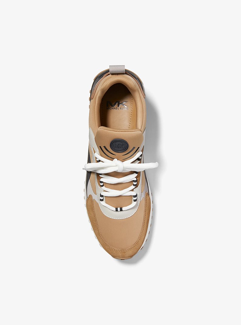 Theo Sport Mixed-Media Trainer in HUSK | Michael Kors