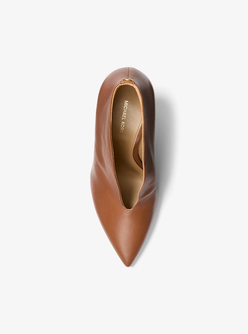 Tonya Leather Pump in LUGGAGE | Michael Kors