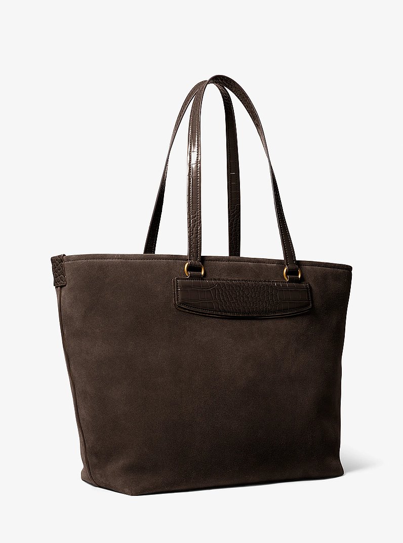 Jet Set Travel Extra-Large Suede Tote Bag in CHOCOLATE | Michael Kors