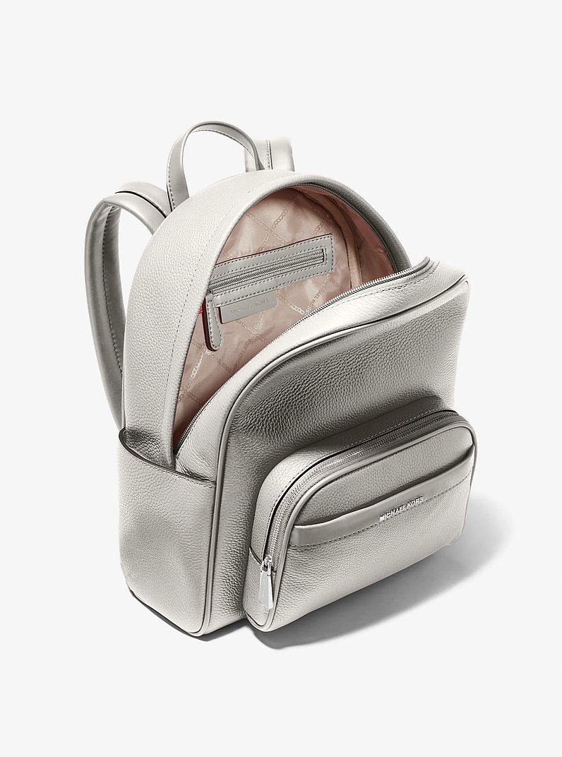 Bex Medium Pebbled Leather Backpack in ALUMINUM | Michael Kors
