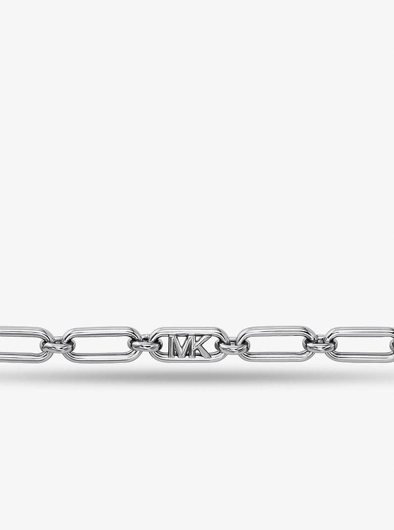 Precious Metal-Plated Brass Chain Link Necklace in SILVER | Michael Kors