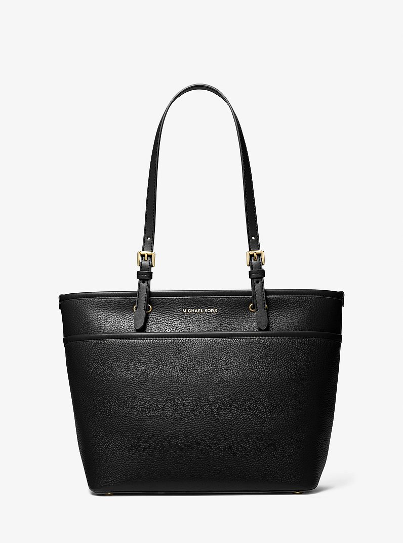 Winston Medium Pebbled Leather Tote Bag in BLACK | Michael Kors
