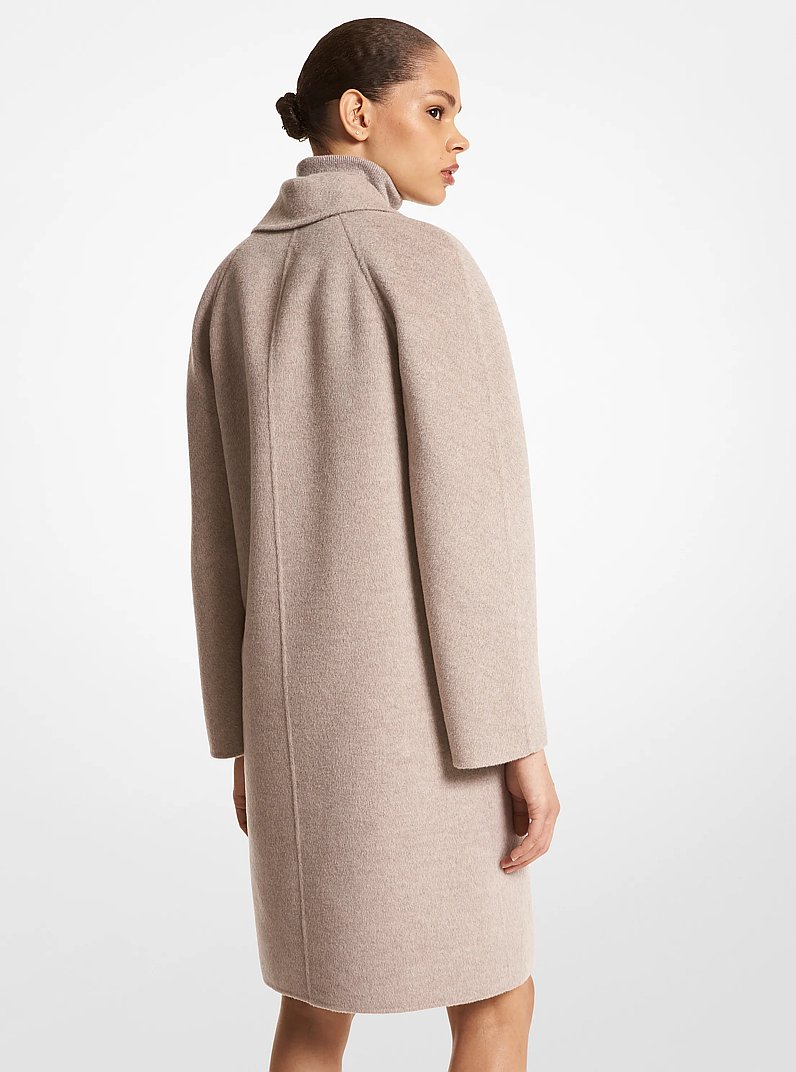 Double Faced Cashgora Melton Balmacaan in TAUPE MELANGE | Michael Kors