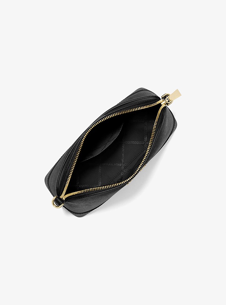 Large Saffiano Leather Dome Crossbody Bag in BLACK | Michael Kors