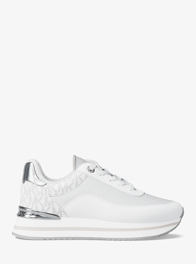 希少マイケルコース　TRAINER　HATTIE TRAINERスニーカー最安値 Hattie Mixed-Media Trainer in BRIGHT WHT - Sale | Michael Kors [US]