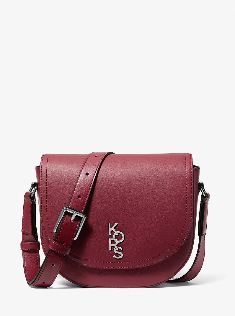 Kole Medium Saddle Bag in MAROON | Michael Kors