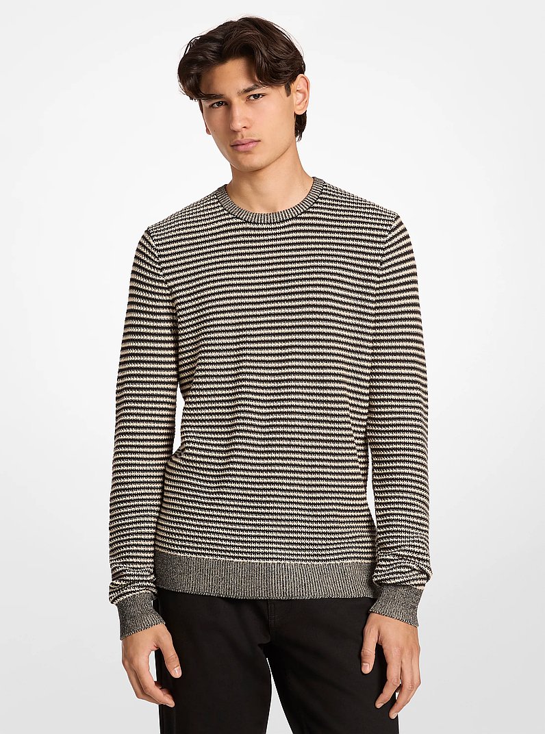 Striped Knit Sweater in BLACK | Michael Kors
