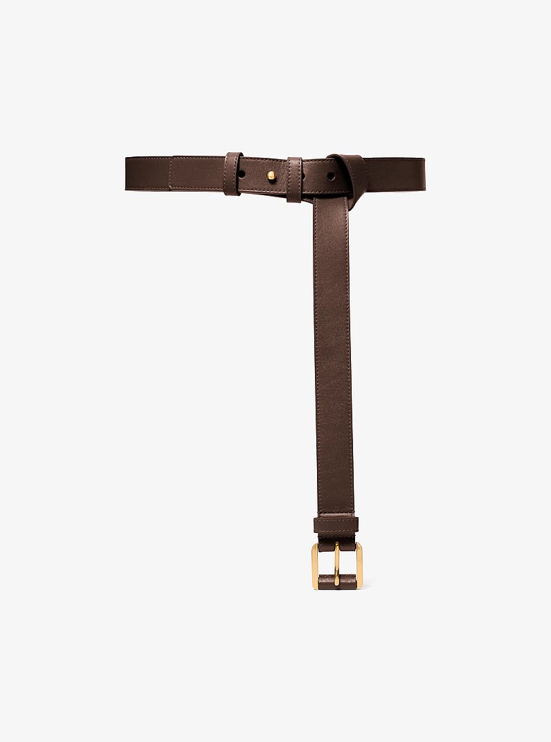 Kaitlin Leather Trouser Belt in ESPRESSO | Michael Kors