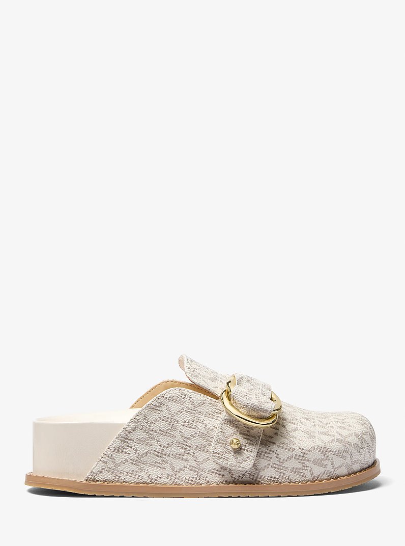 Sabot Jaden &agrave; logo Signature in VANILLE/CR&Egrave;ME | Michael Kors