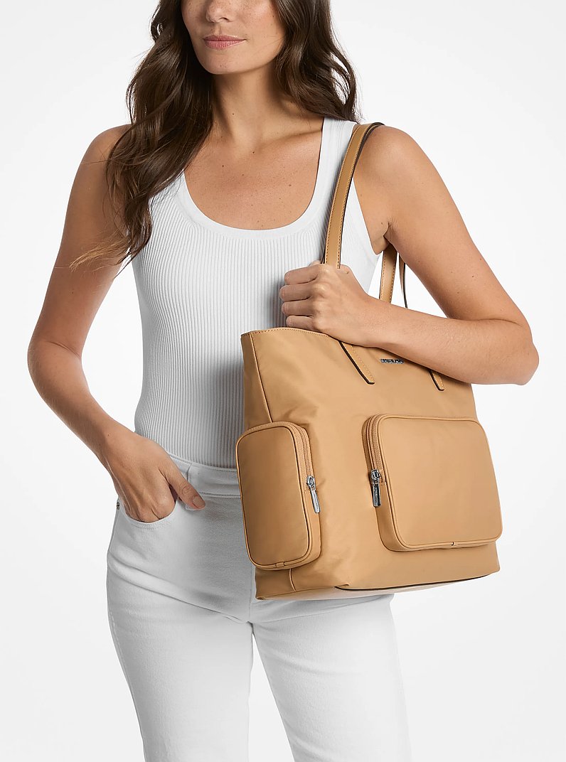 Khai Large Nylon Tote Bag in PEANUT | Michael Kors
