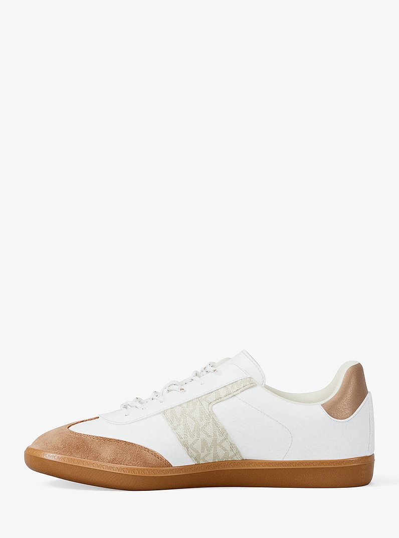 Sneaker Jovie in pelle e stampa logo in BIANCO OTTICO | Michael Kors