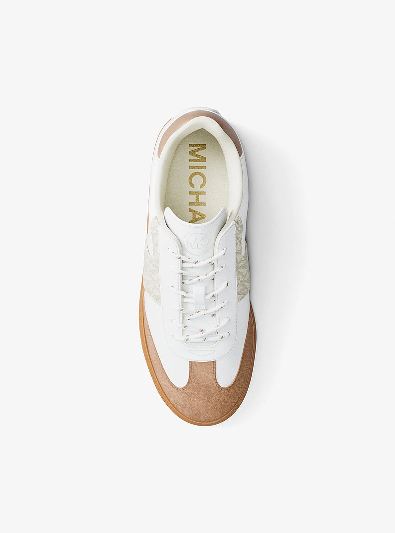 Sneaker Jovie in pelle e stampa logo in BIANCO OTTICO | Michael Kors