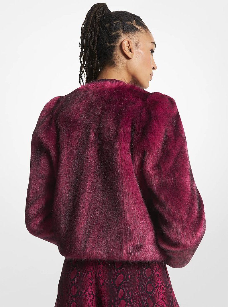 Faux Fur Cropped Jacket in DEEP FUCHSIA | Michael Kors