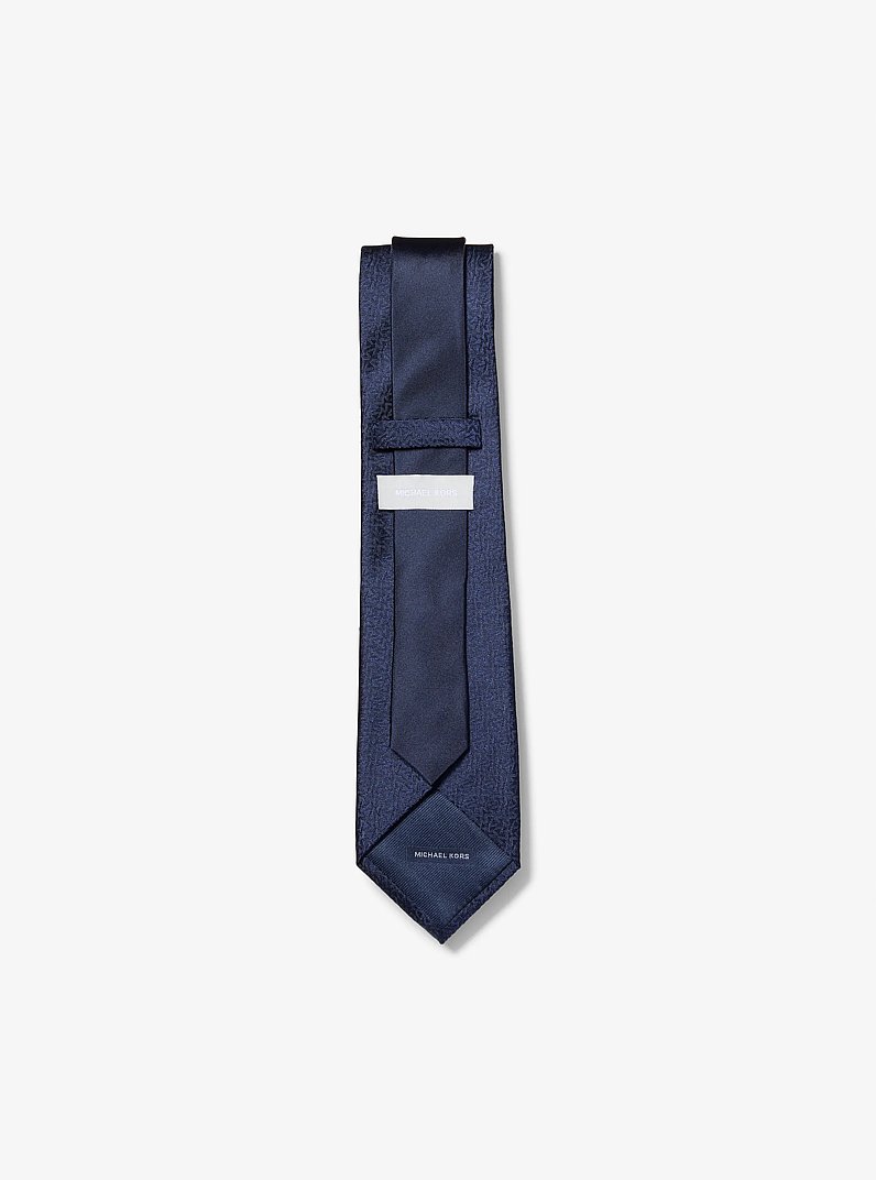 Krawatte aus Seide mit grafischem Logo in NAVYBLAU | Michael Kors