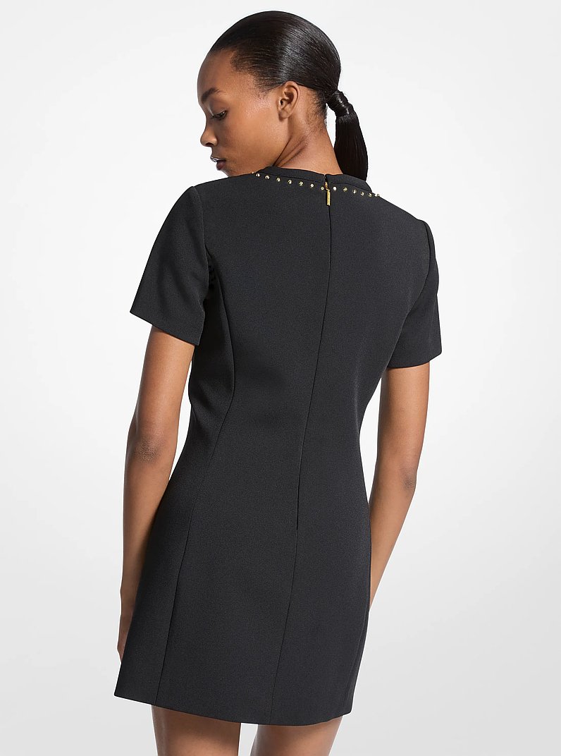 Studded Stretch Crepe Shift Dress in BLACK | Michael Kors