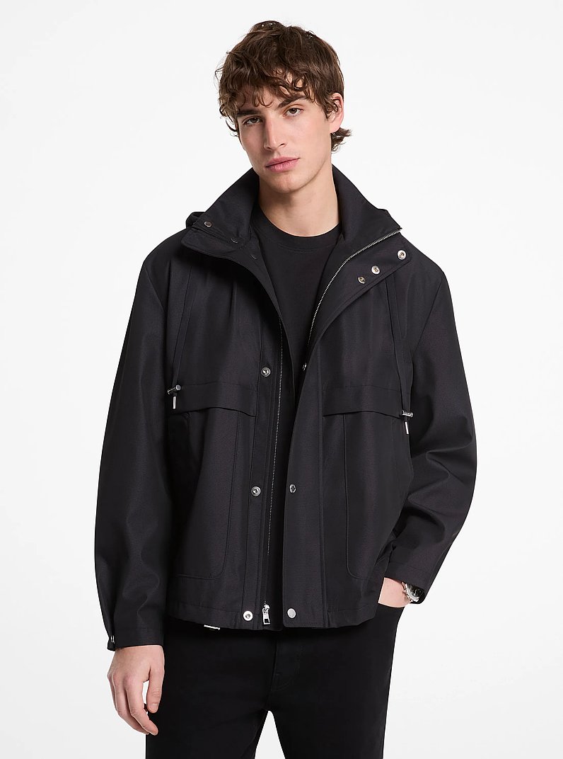 Water-Resistant Windbreaker Jacket in BLACK | Michael Kors