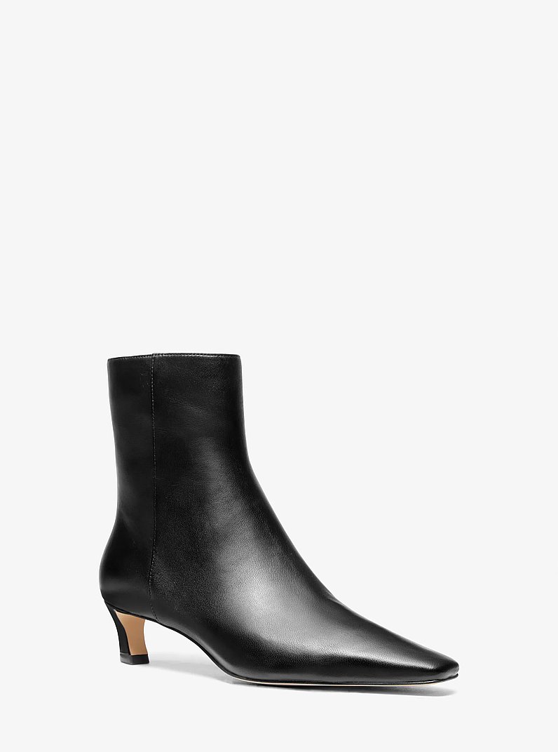 Cosmo Leather Kitten Boot in BLACK | Michael Kors