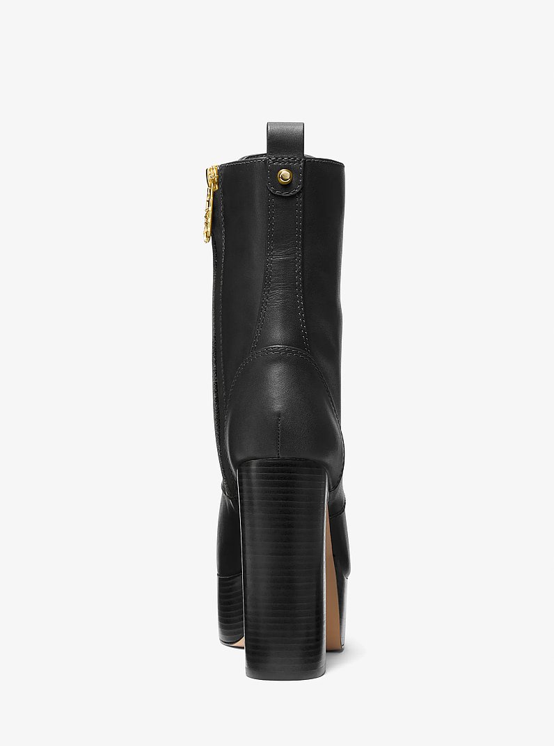 Plateau-Stiefel Natasha aus Leder in SCHWARZ | Michael Kors