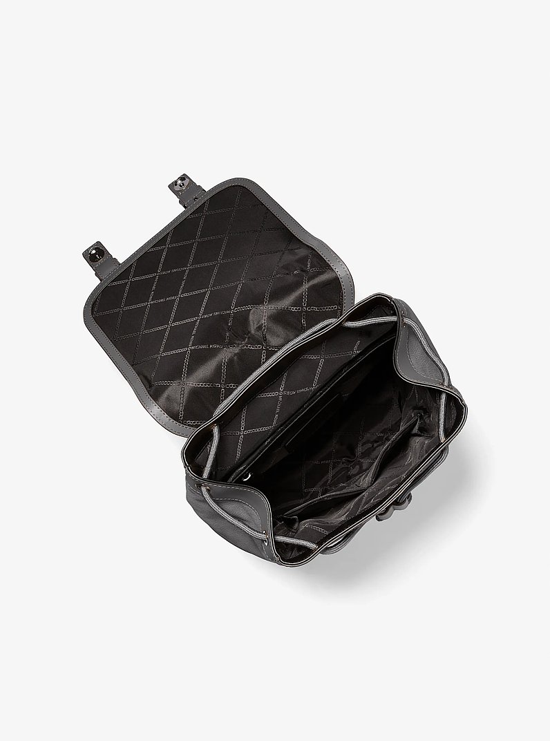 Hudson Medium Pebbled Leather Backpack in SLATE | Michael Kors