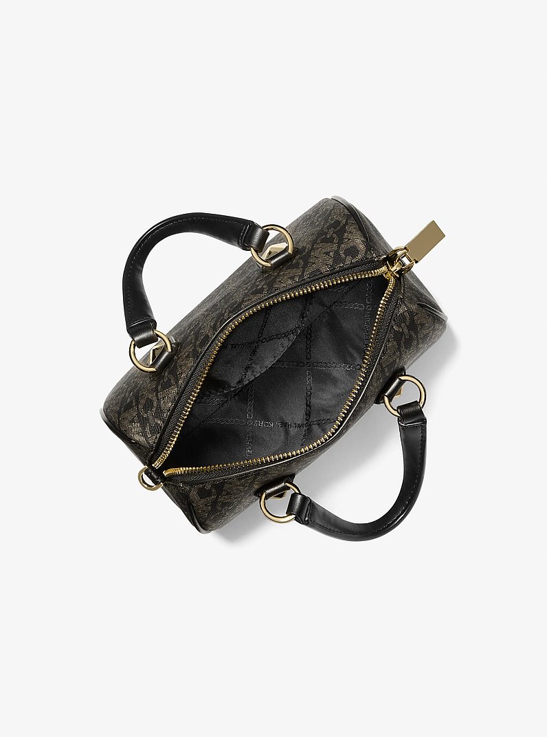 Grayson Small Metallic Empire Signature Logo Duffel Crossbody Bag
