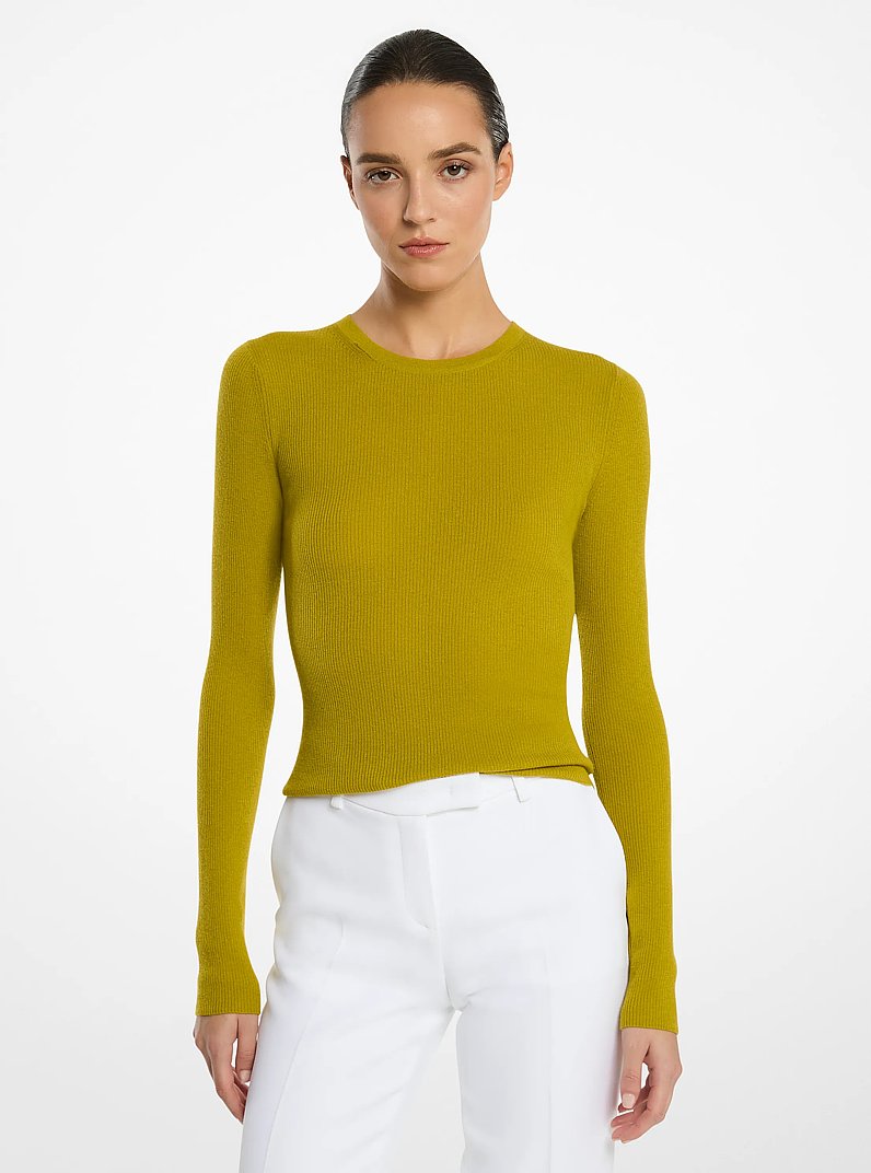 Hutton Featherweight Cashmere Sweater in MOSS | Michael Kors