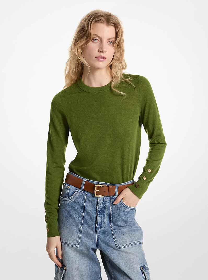 Merino Wool Sweater in EVERGREEN | Michael Kors