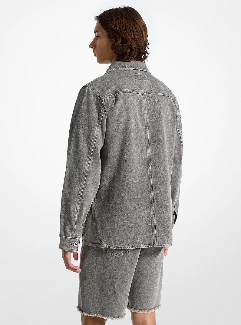 Washed Denim Shirt Jacket in CONCRETE WASH | Michael Kors