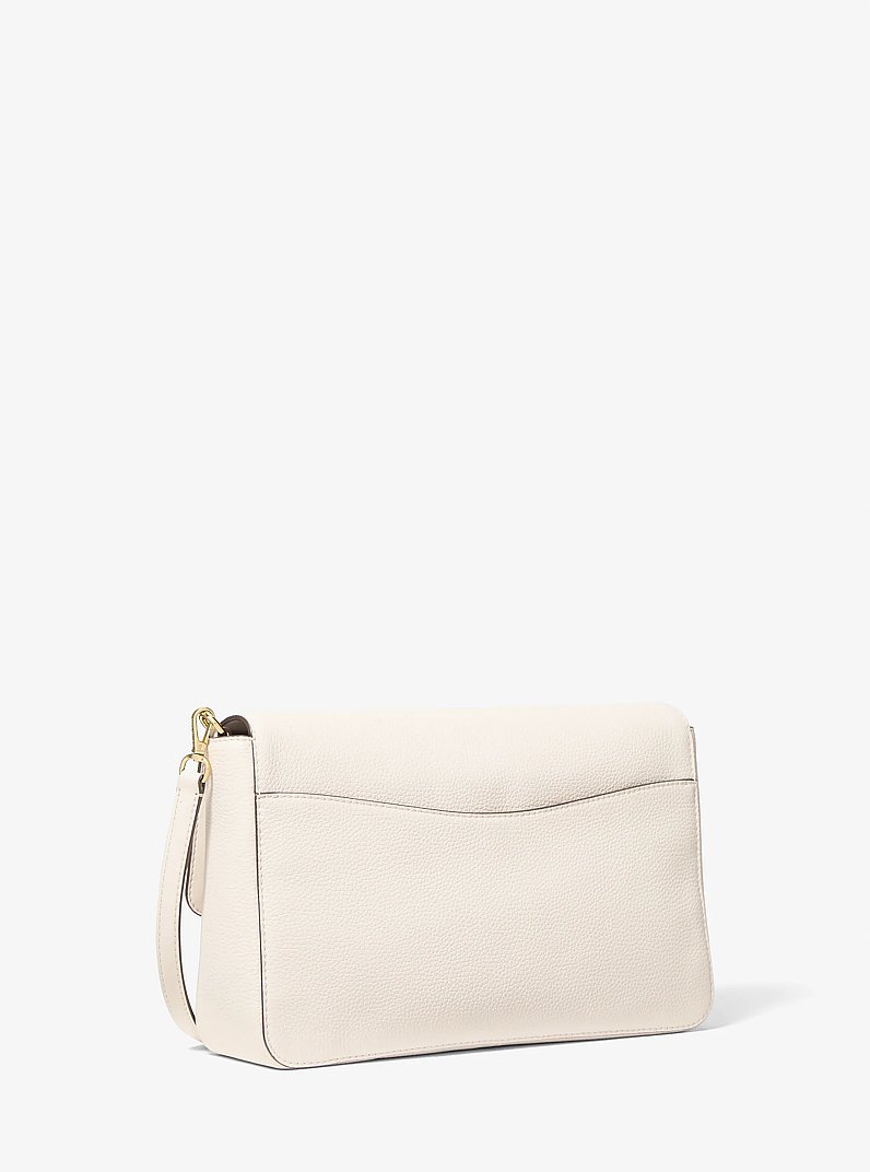 Kacey Large Pebbled Leather Convertible Shoulder Bag in CR&Egrave;ME L&Eacute;GER | Michael Kors