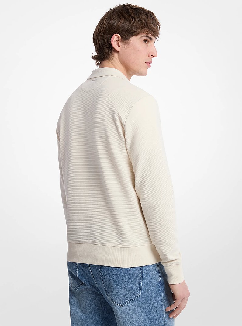 Cotton Blend Half-Zip Sweater in SOFT ECRU | Michael Kors