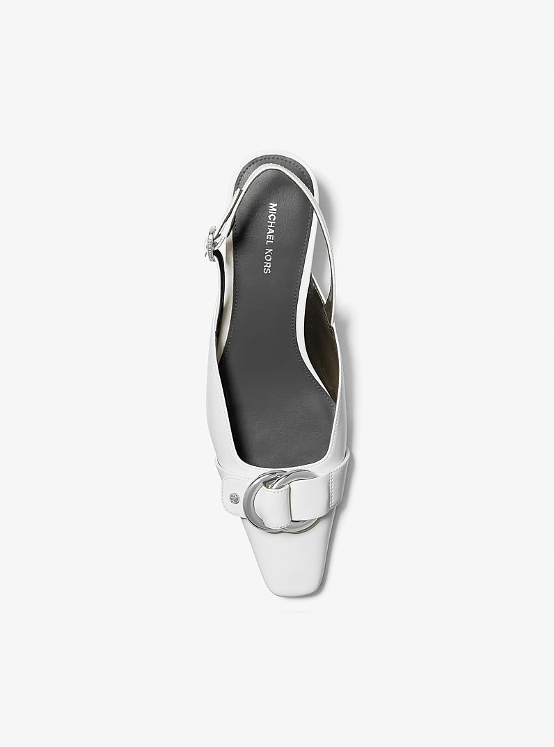 Jaden Leather Slingback Pump in OPTIC WHITE | Michael Kors