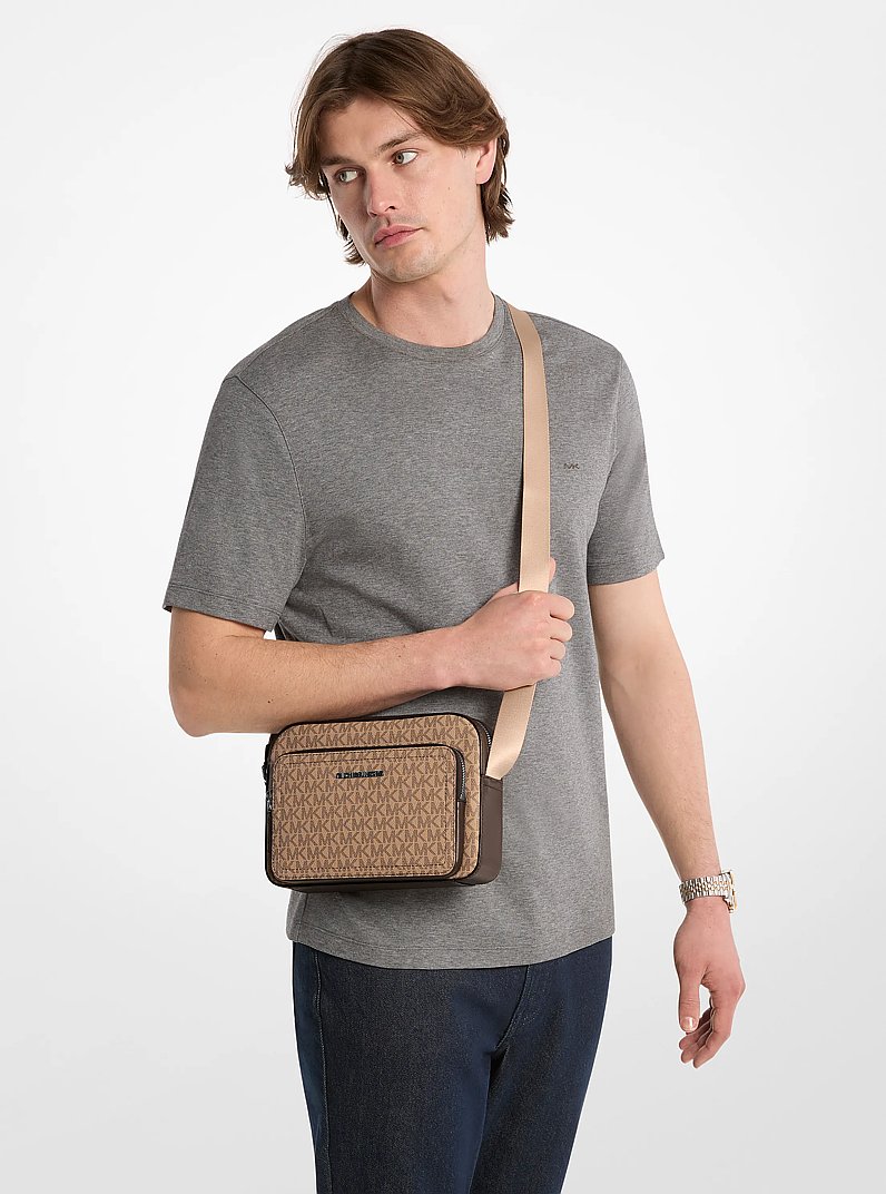 Cooper Signature Logo Flight Bag in CAMEL | Michael Kors