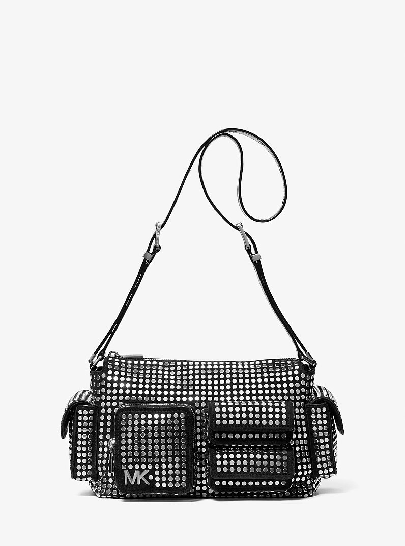 Dakota Medium Studded Suede Shoulder Bag in BLACK | Michael Kors
