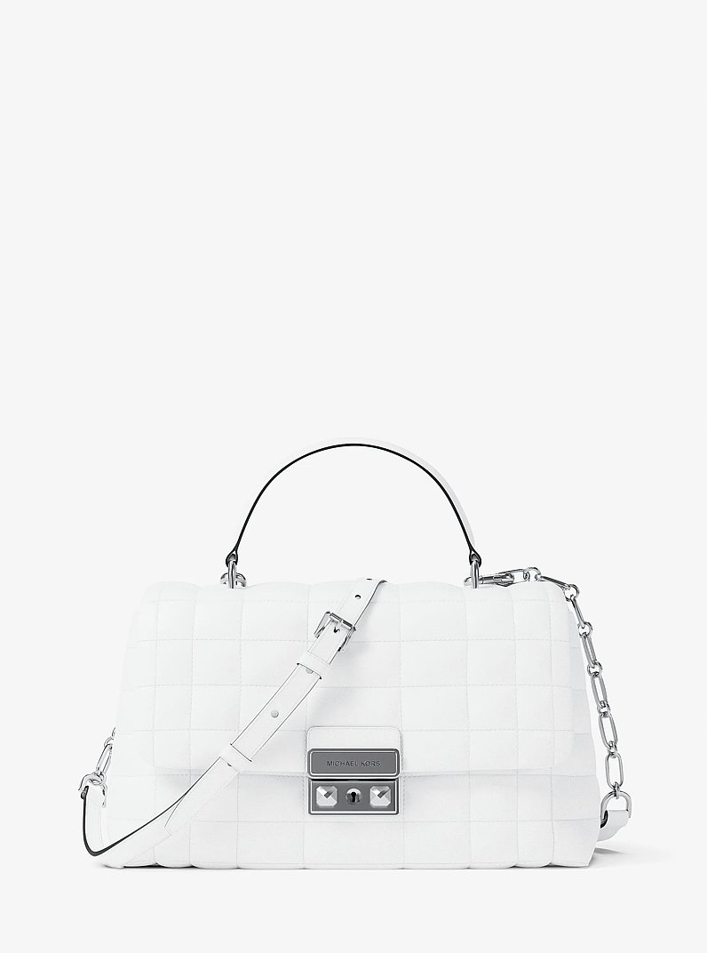 Henkeltasche Tribeca Medium aus abgestepptem Leder in OPTIC WHITE | Michael Kors