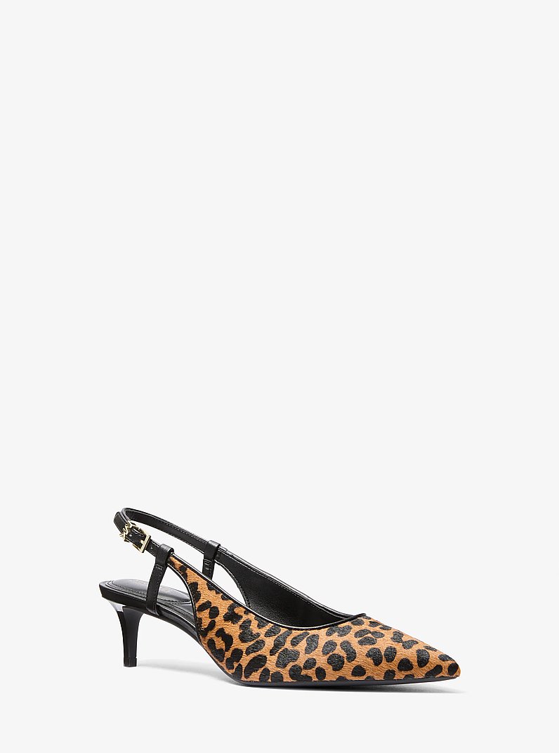 Doreen Leopard Print Calf Hair Slingback Pump in DEER MULTI | Michael Kors