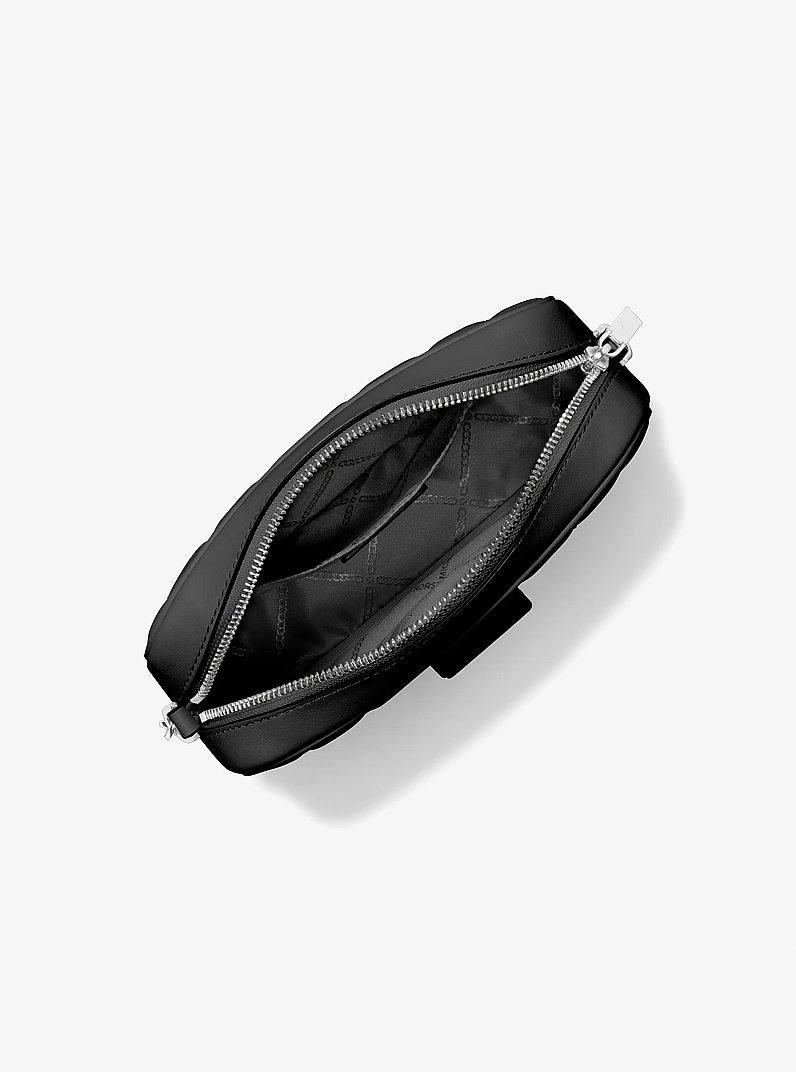 Tribeca Quilted Leather Camera Bag in BLACK | Michael Kors