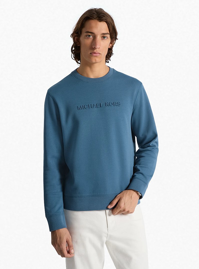 Pullover in misto cotone con logo in CHAMBRAY SCURO | Michael Kors