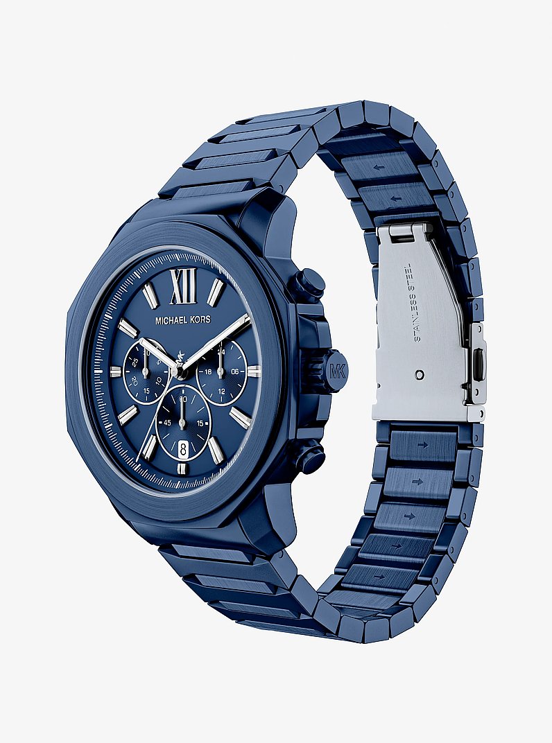 Oversized Prescott Blue-Tone Watch in NAVY | Michael Kors