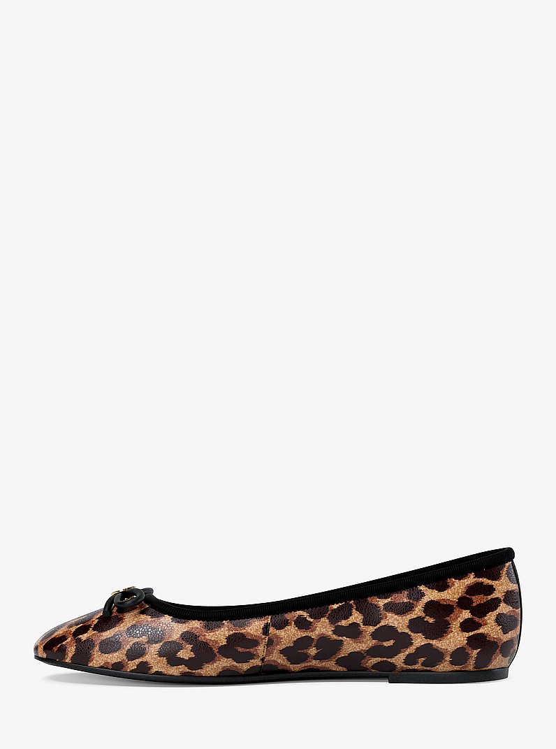 Savannah Leopard Print Ballet Flat in DK CAMEL MLT | Michael Kors