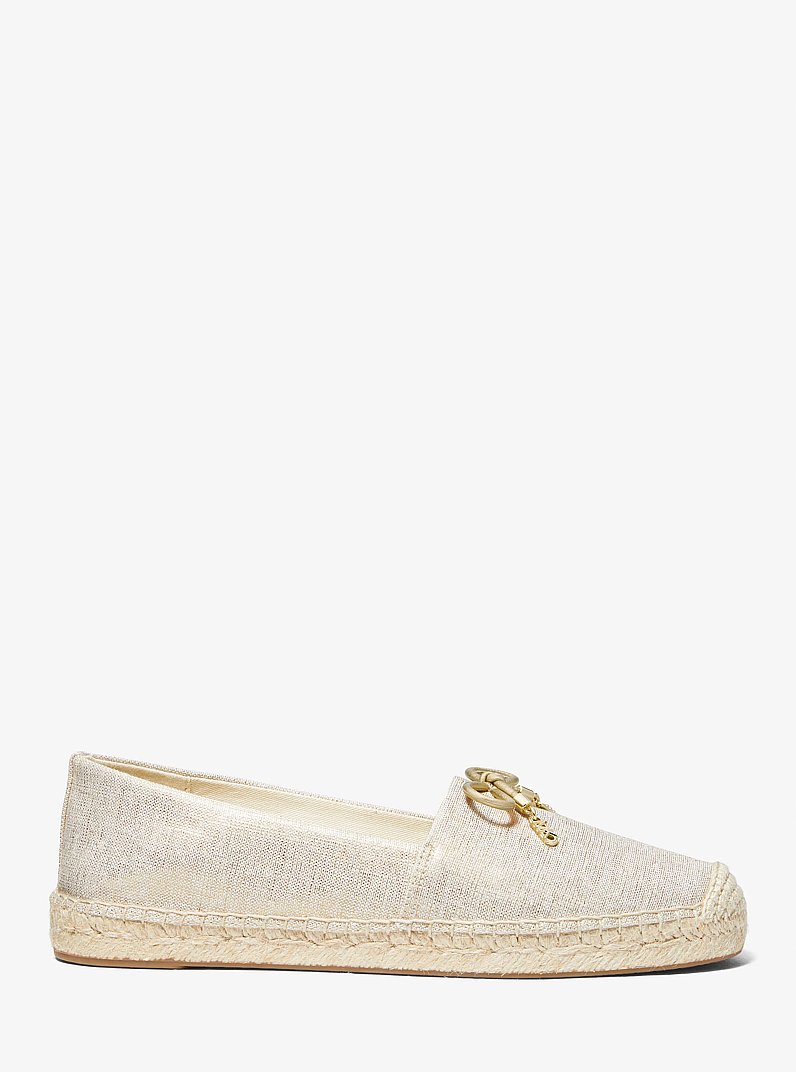 Espadrille &agrave; enfiler Nori en lin m&eacute;tallis&eacute; in OR P&Acirc;LE | Michael Kors