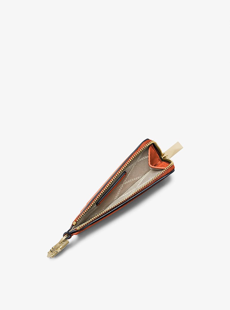 Tarjetero de piel con motivo de cocodrilo en relieve in NARANJA INTENSO | Michael Kors