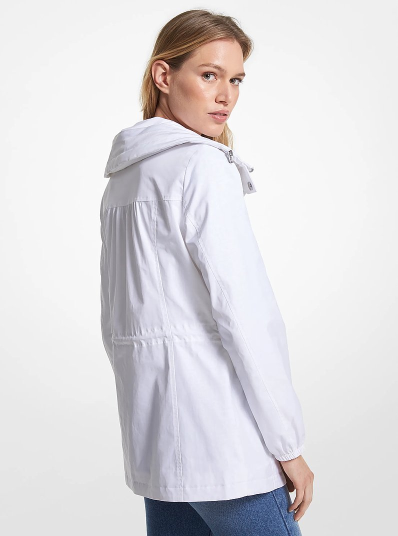 Logo Print Woven Anorak in BLANCO | Michael Kors