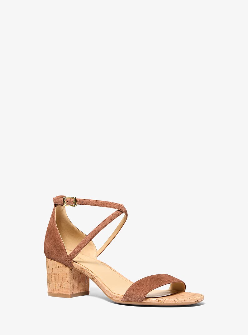 Serena Flex Suede Sandal in LUGGAGE | Michael Kors